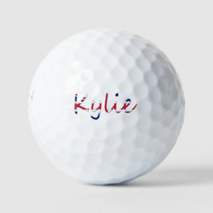 Any Name overlaid on Union Jack Flag be6 gbcnt Golf Balls