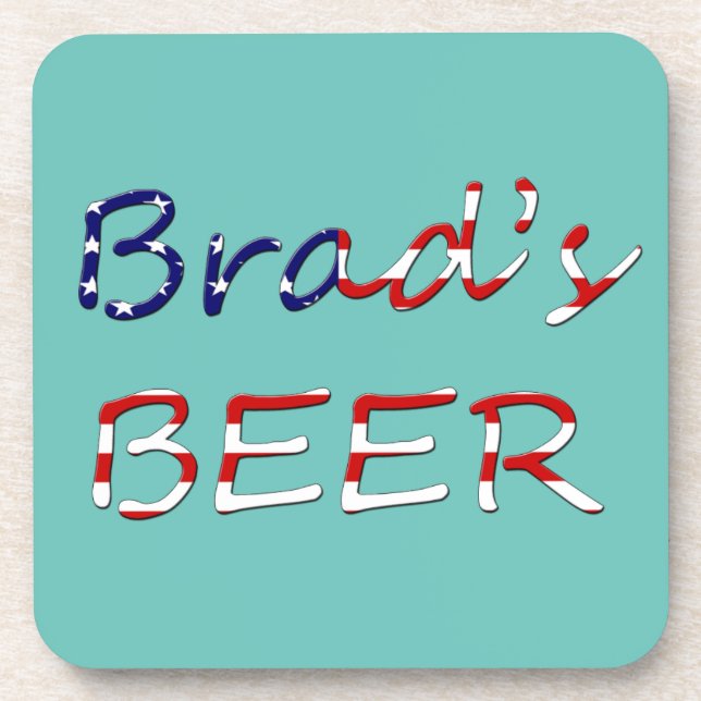 Any  Name overlaid on US Flag coastercnt Coaster (Front)
