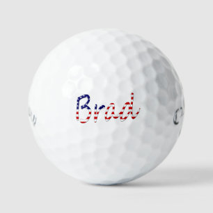 Any Name overlaid on US Flag css gbcnt Golf Balls