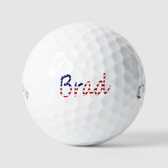 Any Name overlaid on US Flag css gbcnt Golf Balls (Front)