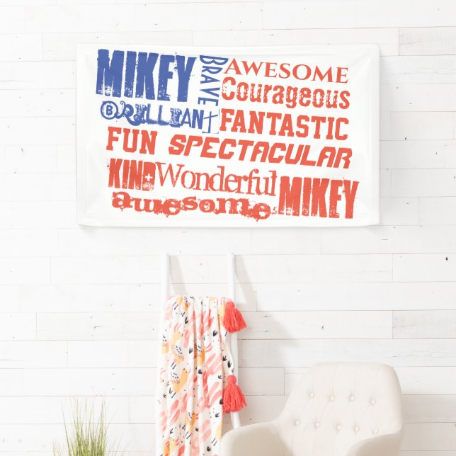 Any Name Red White And Blue American USA Flag Banner (Insitu)