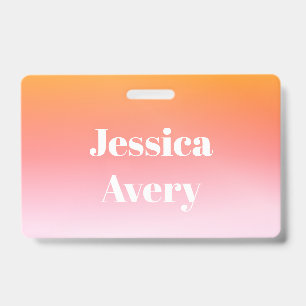 Any Name   Retro-Modern Styled Text Colourful Ombr ID Badge