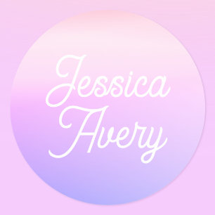 Any Name Vintage Styled Text Colourful Ombre Classic Round Sticker