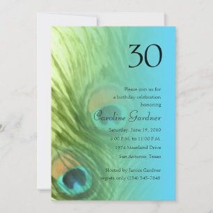 Any Number Birthday Peacock Fantasy Set 1105 Invitation