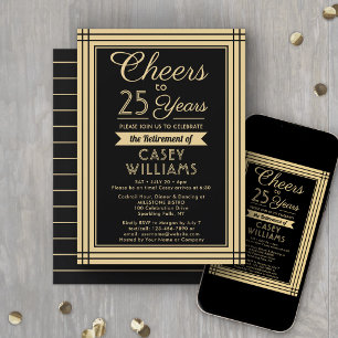 ANY Number Retirement Party Cheers Downloadable Invitation