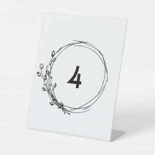 ANY NUMBER Rustic Floral Wedding Table Number Pedestal Sign