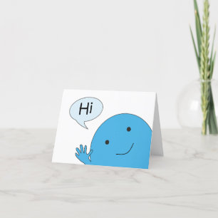 Any Occasion Blue Guy Waving Hi Notecard