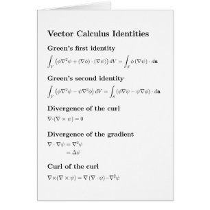 Any occasion card: Vector calculus identities