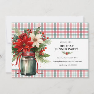 Any Occasion Christmas Floral Holiday dinner Invitation
