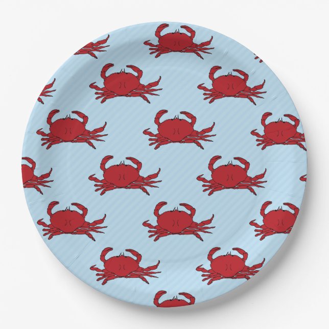 Any occasion Crab Fest change colour Paper Plate (Front)