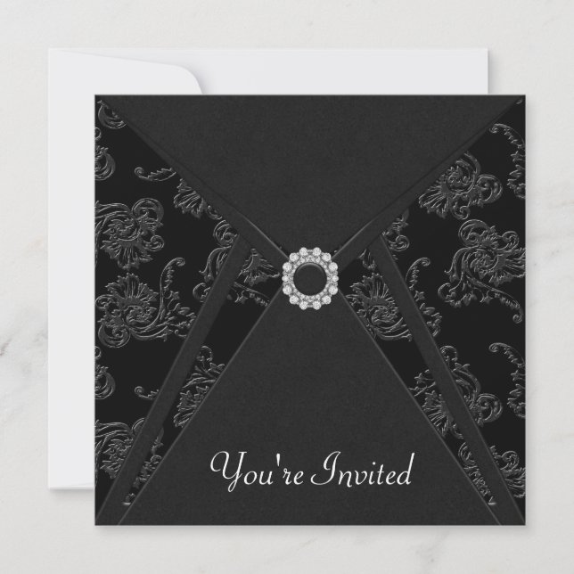 Any Occasion Elegant Black Party Invitation (Front)