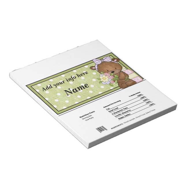 Any Occasion Event Candy Bar Wrapper Party Favor Notepad (Angled)