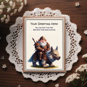 Any Occasion Gnome and Elven Warrior Storybook Postcard