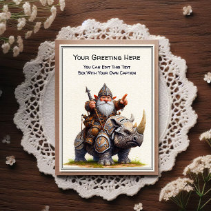 Any Occasion Gnome and Elven Warrior Storybook Postcard