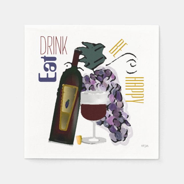 Any Occasion Grapes n Wine Napkin (Front)