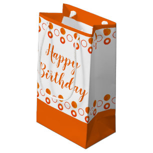 Any Occasion Orange and White Small Gift Bag