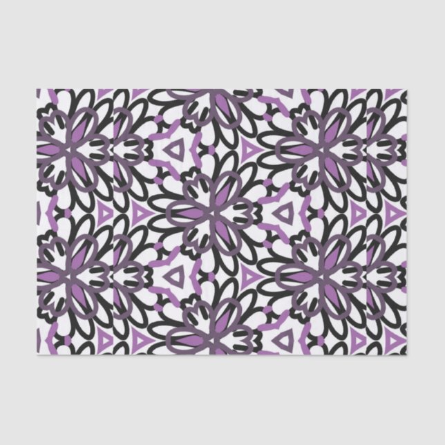 Any occasion purple and grey geometric design tissue paper (Front)