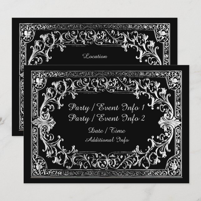 Any Occasion Silver Frame Invitation (Front/Back)