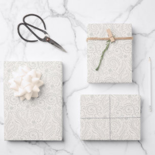 Any Occasion White Floral Botanical Wrapping Paper Sheet