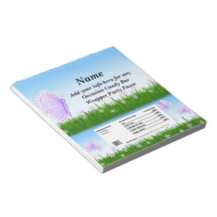 Any Occassion Candy Bar Wrapper Party Favors Notepad