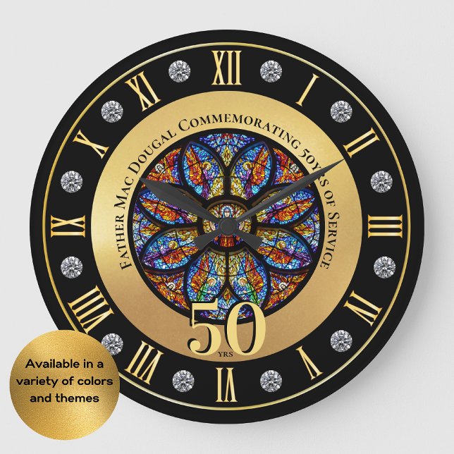 ANY Ordination Anniversary Personalised for Priest Large Clock (Creator Uploaded)
