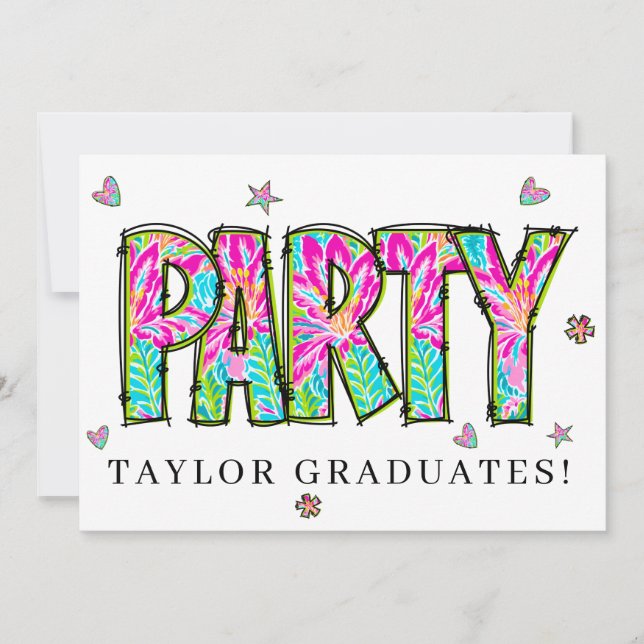 * Any PARTY DIY Invite Doodle  Event Graduate (Front)
