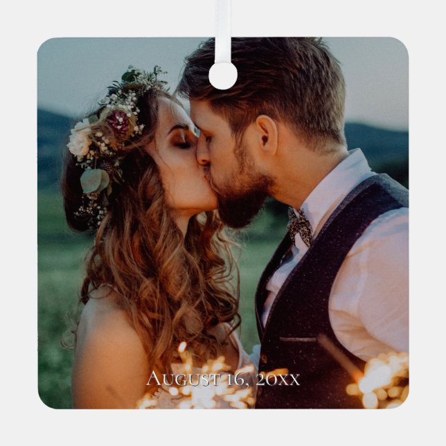 Any Personalized Dated Photo  Metal Tree Decoration (Front)