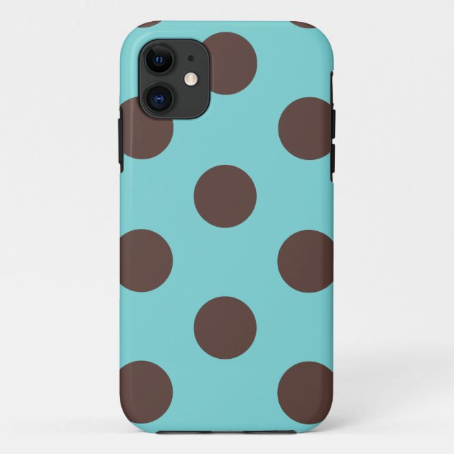 Any Phone Case Polka Dot Blue & Brown (Back)