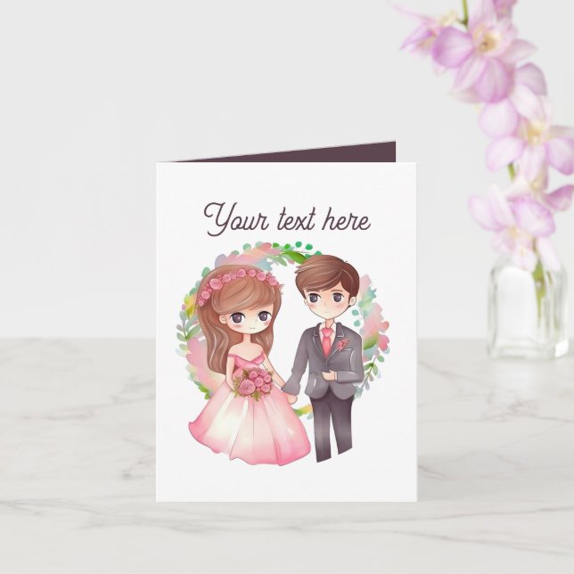 Any purpose add message Wedding Card (Orchid)