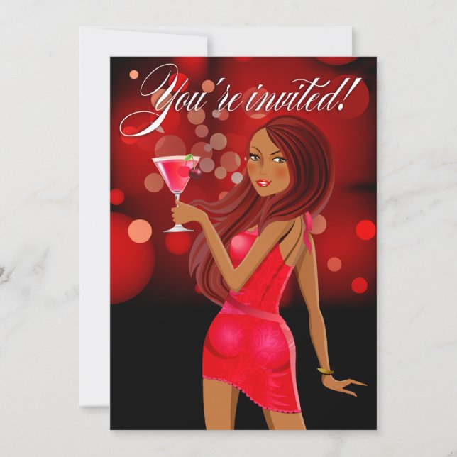 Any Purpose Party Celebration red Invitation (Front)