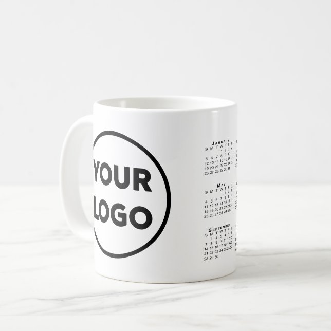 Any Shape Business Company Logo 2025 Calendar Coffee Mug (Front Left)