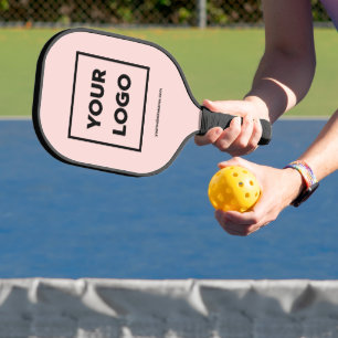 Any Shape Business Logo and Website Light Pink Pickleball Paddle
