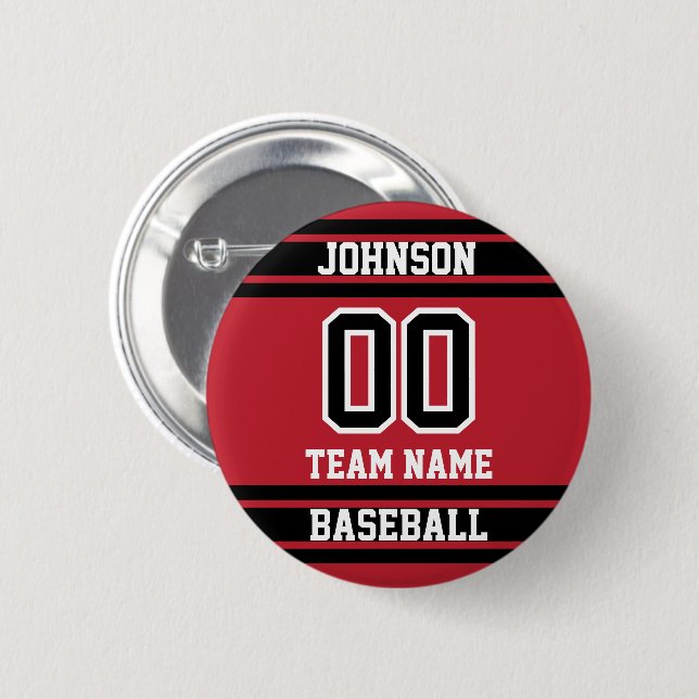 Any Sport - Dark Red - Create Your Own Button (Front & Back)