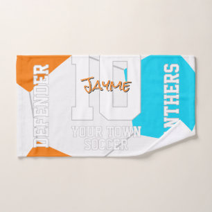 ANY team colors soccer athlete name Hand Towel
