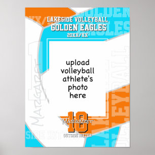 ANY team colors volleyball player photo Poster