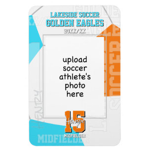 ANY team colours soccer athlete photo Magnet