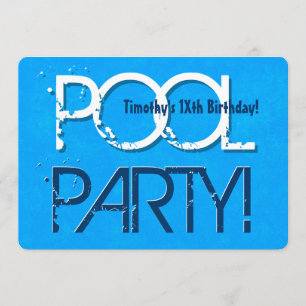 Any Teen Birthday Pool Party Save the Date P03Z