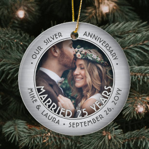 50th Wedding Anniversary Christmas Tree Decorations Ornaments Zazzle UK