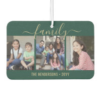 Any Text 4 Photo Script Family Green and Gold
