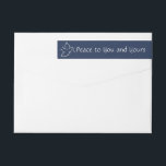 Any Text Bird of Peace Navy Holiday Return Address Wrap Around Label<br><div class="desc">Wish family and friends the simple gift of peace for the holidays with these navy blue and white return address labels. All text on this template is easy to customise to include any wording, such as Merry Christmas, Happy Holidays, Happy Hanukkah, Seasons Greetings, Cheers to the New Year etc. Design...</div>