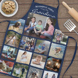 Any Text Family Photo Collage Grandma Navy Blue Apron<br><div class="desc">Celebrate the simple joys of family and grandkids with an elegant custom photo collage navy blue and white apron. Pictures and all text are simple to customise. Quote that reads "My Favourite People Call Me Grandma" can be personalised for Nana, Grammy, Granny, Gigi, Mummy, Mama, Auntie, etc. (IMAGE PLACEMENT TIP:...</div>