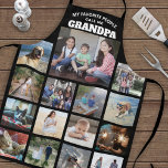 Any Text Family Photo Collage Grandpa Black White Apron<br><div class="desc">Celebrate the simple joys of family and grandkids with an elegant custom photo collage black and white apron. Pictures and all text are simple to customise. Quote that reads "My Favourite People Call Me Grandpa" can be personalised for Papa, Pop-pop, Paw-paw, Grandad, Grampa, Big Daddy, etc. (IMAGE PLACEMENT TIP: An...</div>