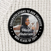 Any Text Graduation Photo Congrats Black and White