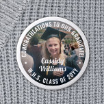 Any Text Graduation Photo Congratulations Modern 6 Cm Round Badge<br><div class="desc">Say congratulations and show your pride for the graduate with cool customised photo buttons / badges. (IMAGE PLACEMENT TIP: An easy way to centre a photo exactly how you want is to crop it before uploading to the Zazzle website.) All text is simple to personalise with name, class year, school,...</div>