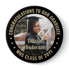 Any Text Graduation Photo Elegant Black and Gold