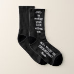 Any Text Groomsmen / Best Man Proposal Funny Black Socks<br><div class="desc">Get the wedding celebration started in style with funny personalised groomsman proposal socks. Design features elegant modern typography names, and a customisable request reading "My wedding would SOCK without you. Will you be my groomsman?" All text is simple to customise or delete. These unique and original socks also make stylish...</div>