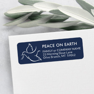 Any Text Peace Bird Navy Holiday Return Address