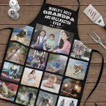 Any Text Photo Collage Best Grandpa Ever Black Apron<br><div class="desc">Celebrate the simple joys of family and kids with an elegant custom photo collage black and white apron. Pictures and all text are simple to customise. Quote that reads "World's Best Grandpa and Grillmaster Ever Est. 20YY" can include grandkids names and be personalised for Papa, Pop-pop, Paw-paw, Grandad, Grampa, Big...</div>