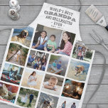 Any Text Photo Collage Best Grandpa Ever Grey Apron<br><div class="desc">Celebrate the simple joys of family and kids with an elegant custom photo collage white and grey apron. Pictures and all text are simple to customise. Quote that reads "World's Best Grandpa and Grillmaster Ever Est. 20YY" can include grandkids names and be personalised for Papa, Pop-pop, Paw-paw, Grandad, Grampa, Big...</div>