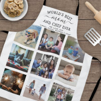 Any Text Photo Collage Best Mum & Chef White Black